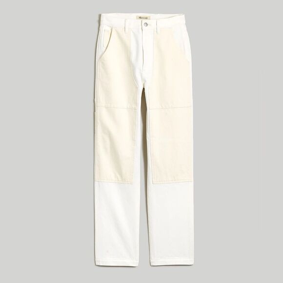 Madewell 90s Straight Jeans: Two-Tone Workwear Edition Size 32 High Rise Ecru